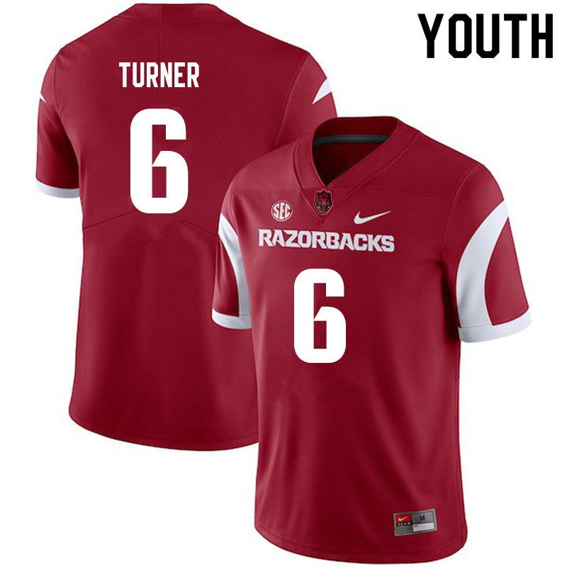 Youth #6 Jacorrei Turner Arkansas Razorbacks College Football Jerseys Sale-Cardinal - Click Image to Close